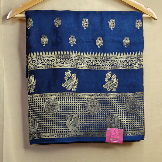 Navy Blue Pure viscose crepe saree