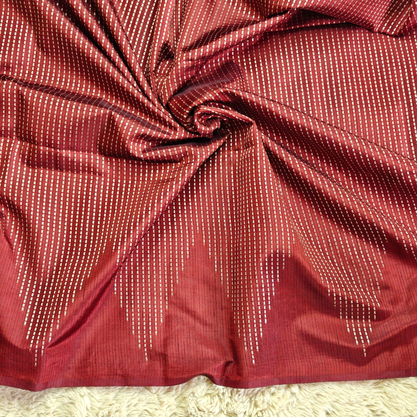 Brown colour semi silk saree