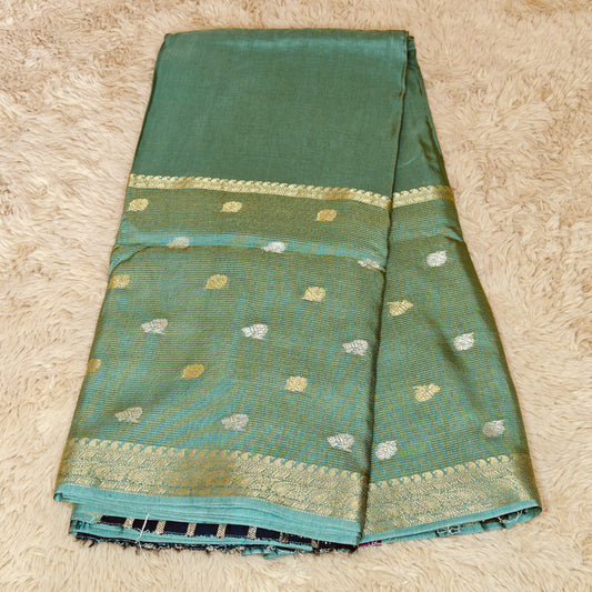 Pista green viscose crepe saree
