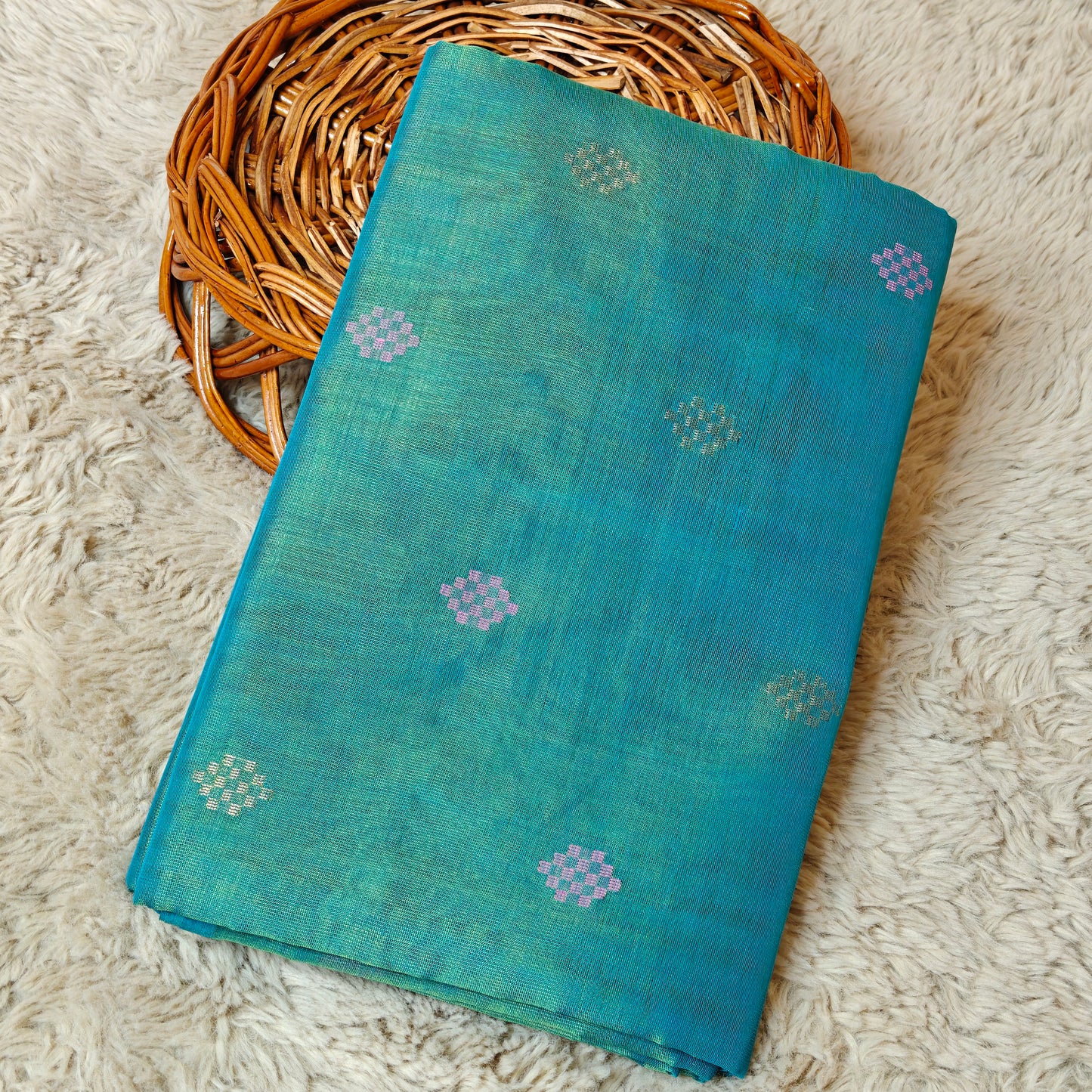 Sea blue Venkatagiri silk cotton saree