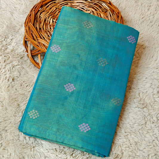 Sea blue Venkatagiri silk cotton saree