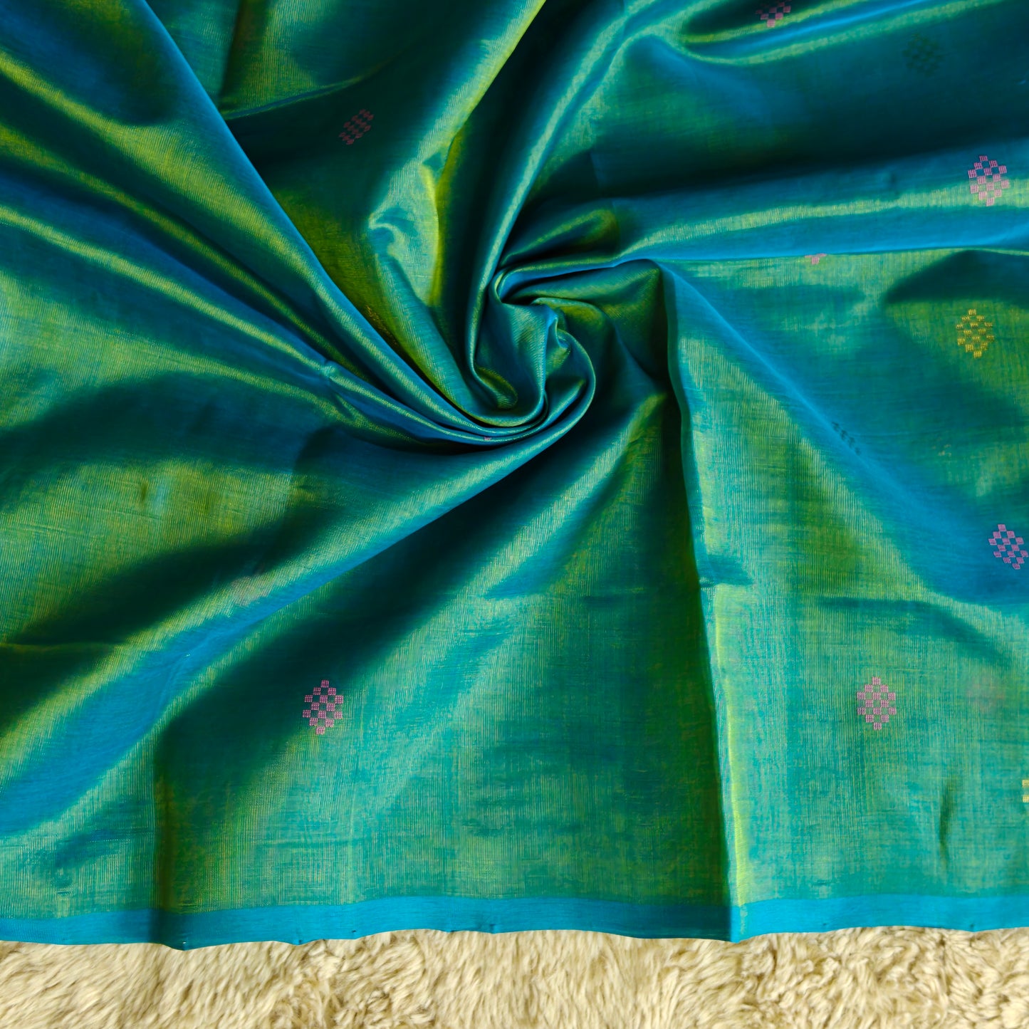 Sea blue Venkatagiri silk cotton saree