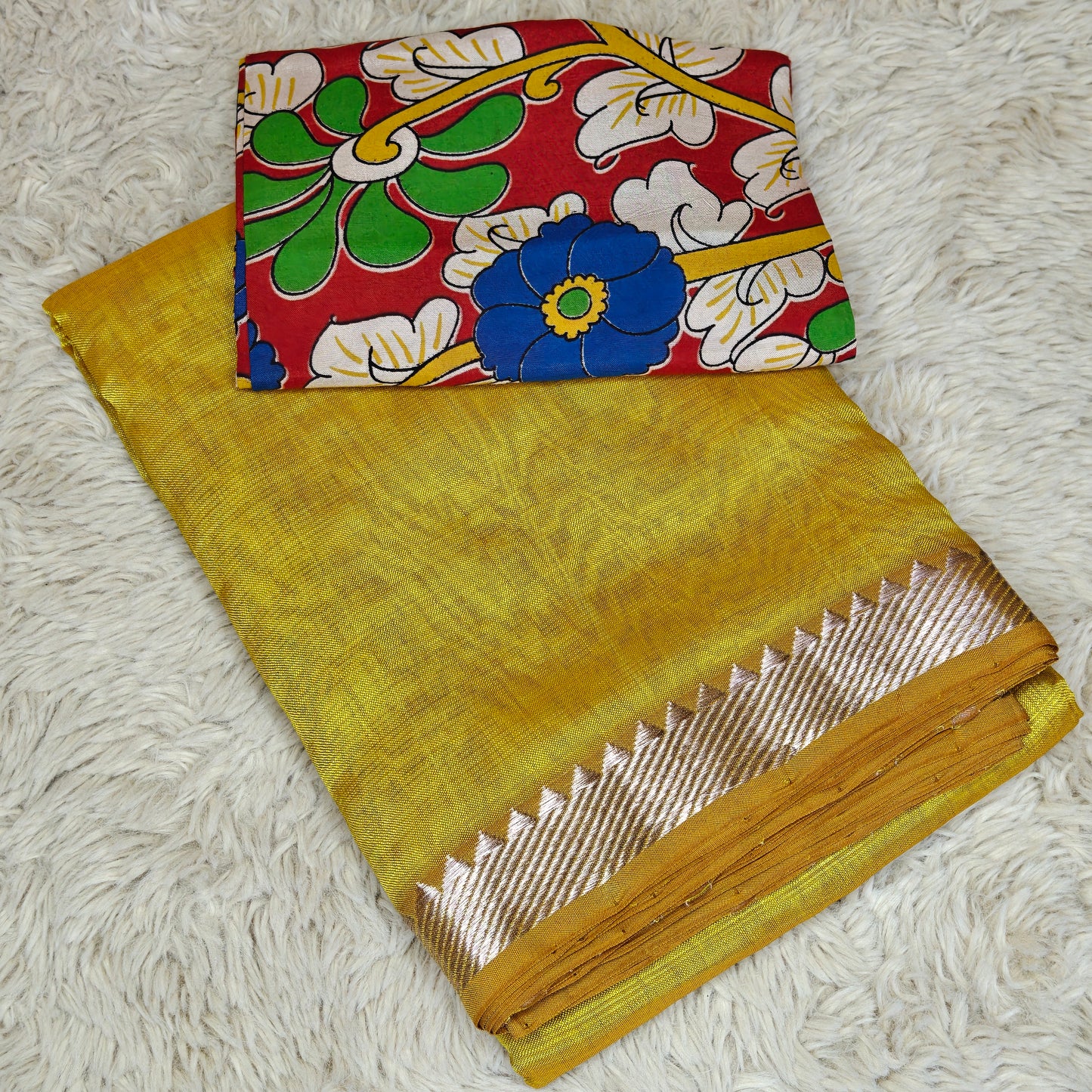 Yellow Managalagiri nizam border saree