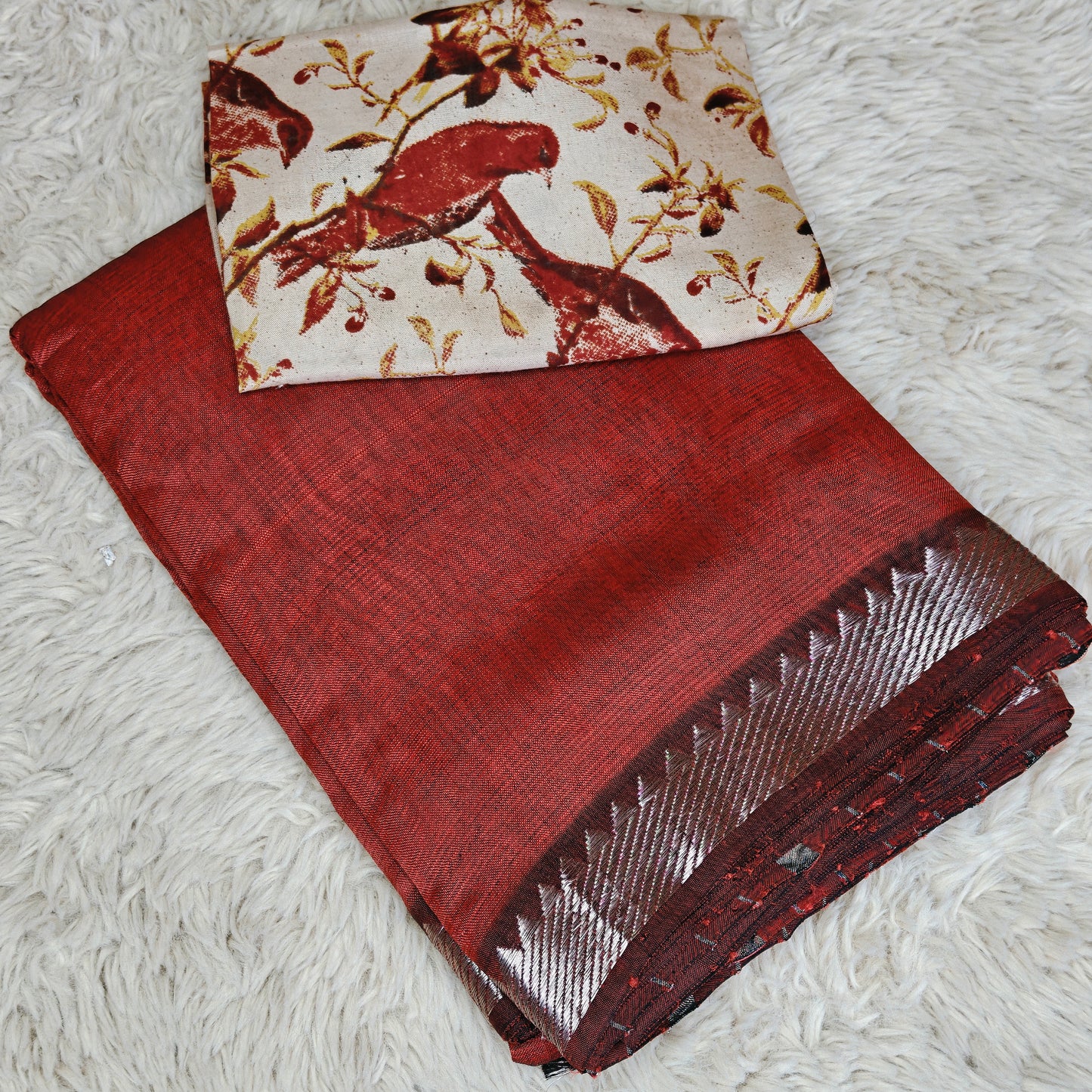 Maroon Managalagiri nizam border saree