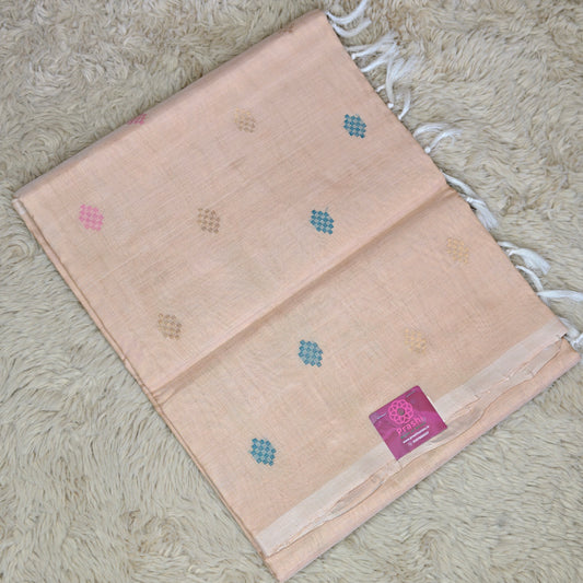 Cream Pure handloom venkatagiri silk cotton saree