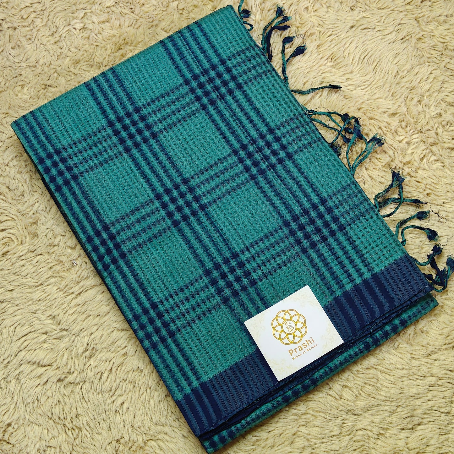 Rama blue Mangalagiri cotton saree