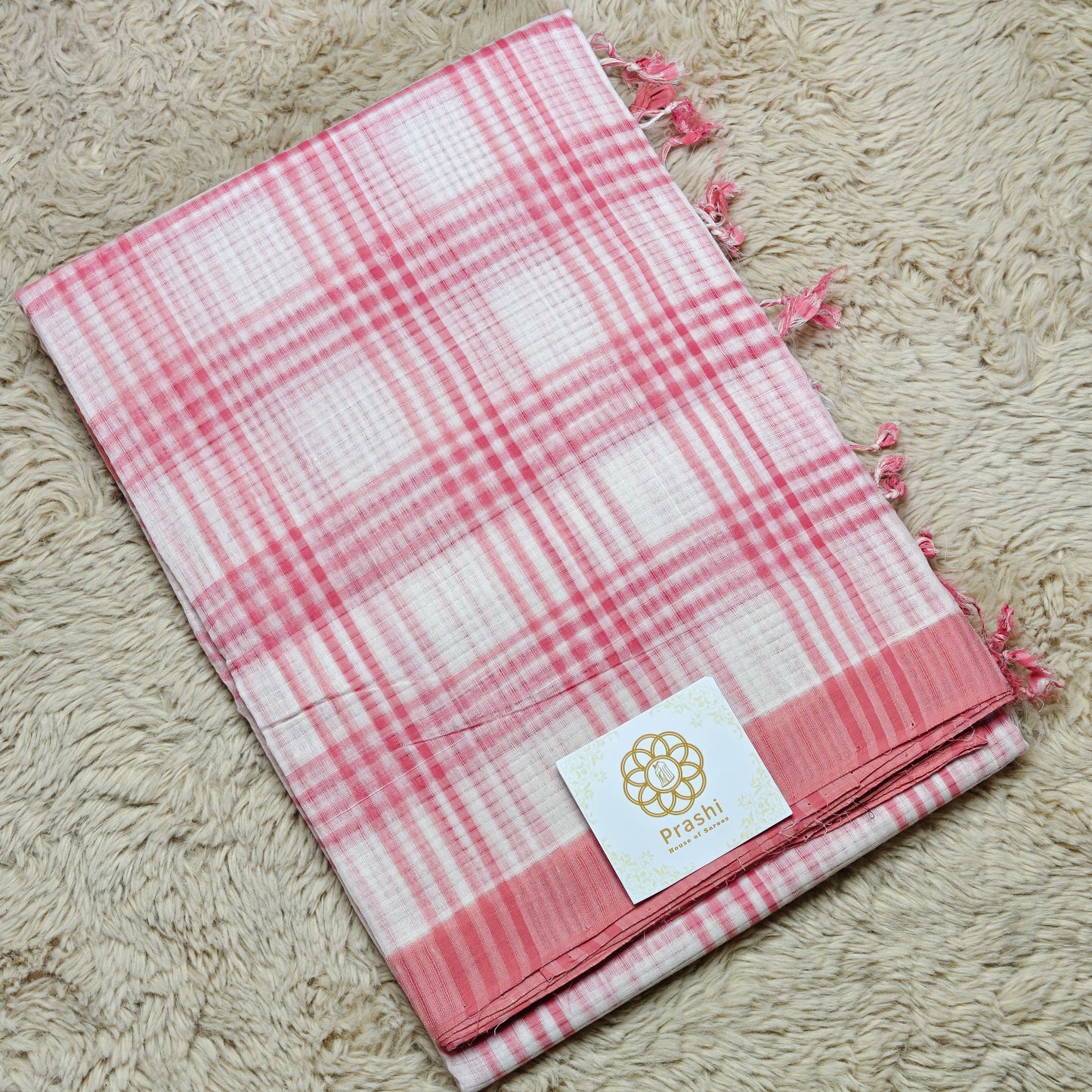 Pink Mangalagiri cotton saree