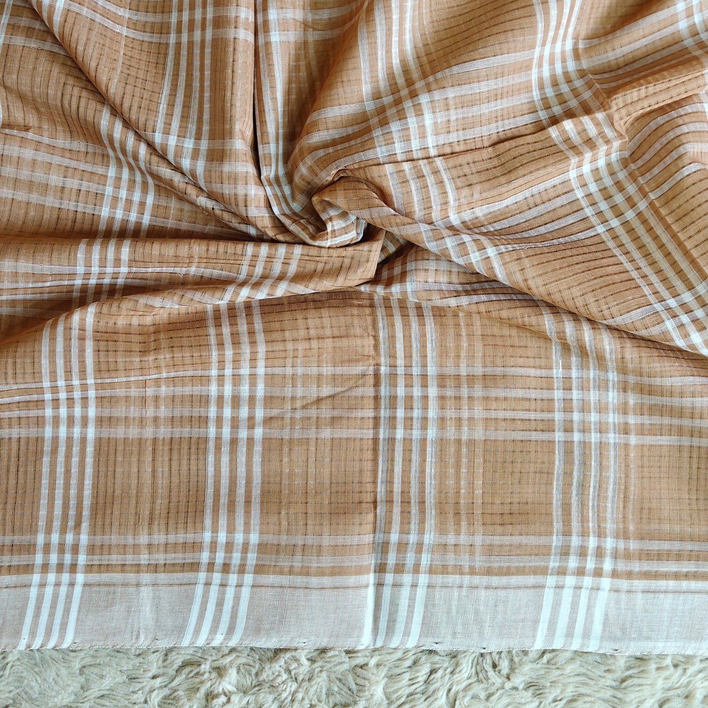 Creamish Mangalagiri cotton saree