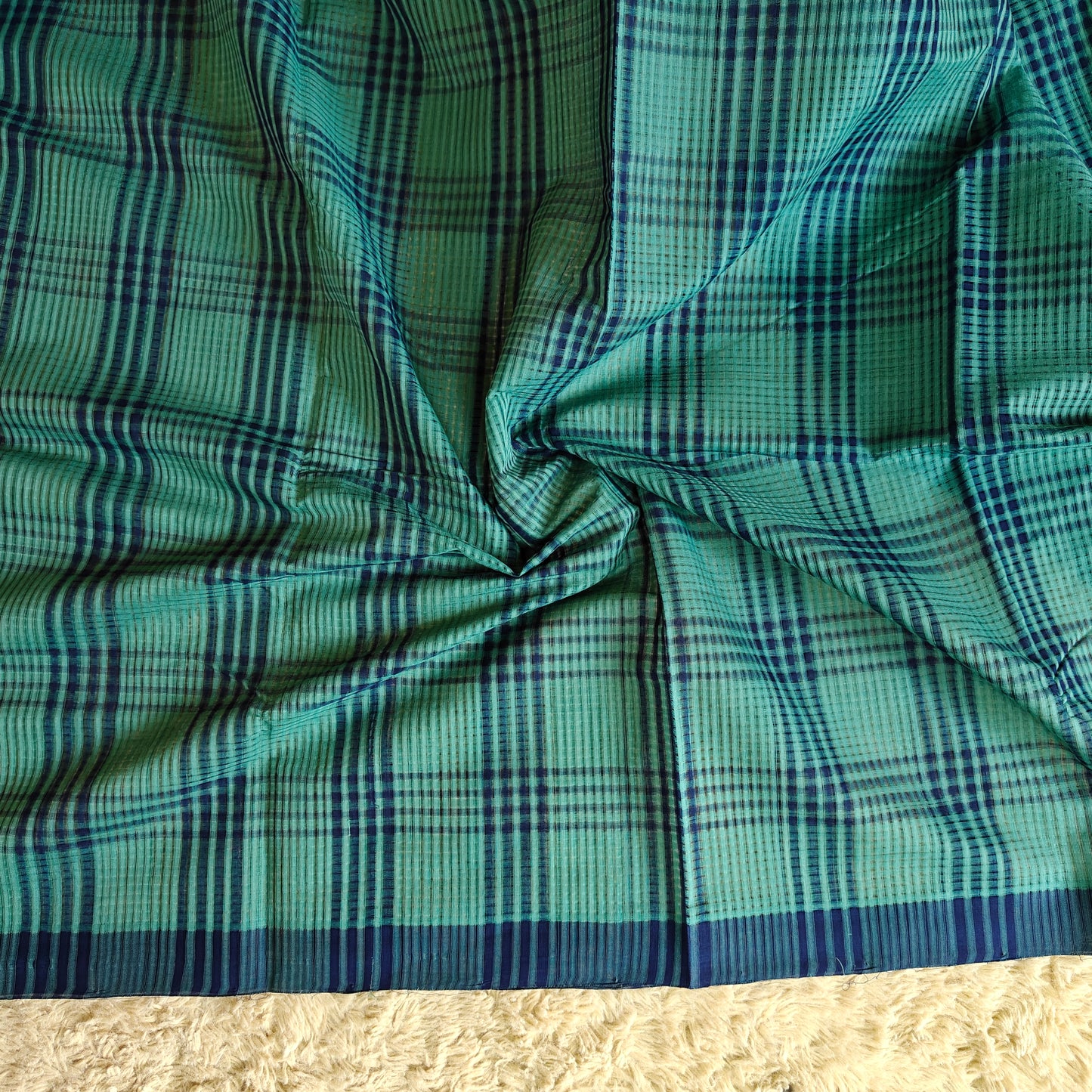 Rama blue Mangalagiri cotton saree