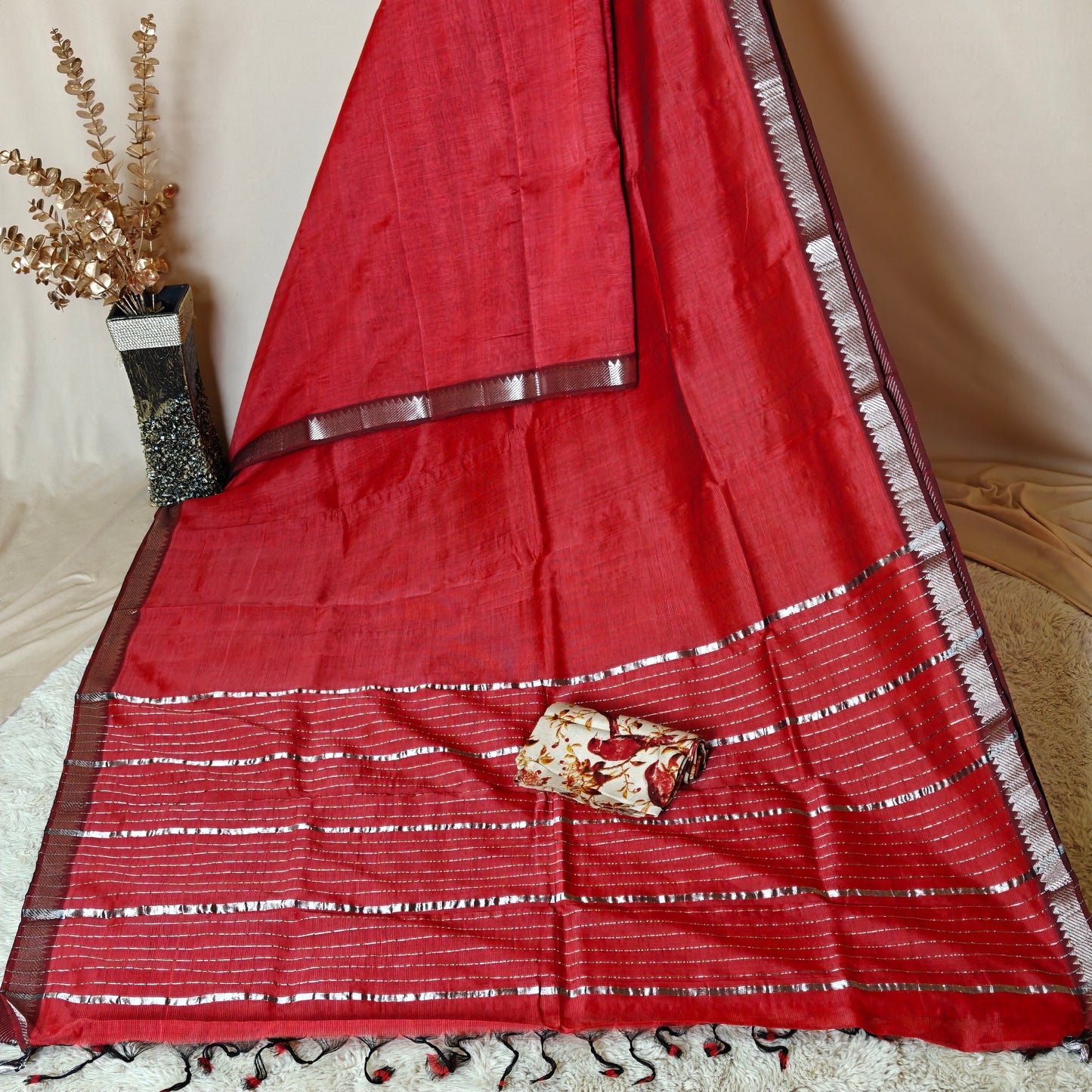 Maroon Managalagiri nizam border saree