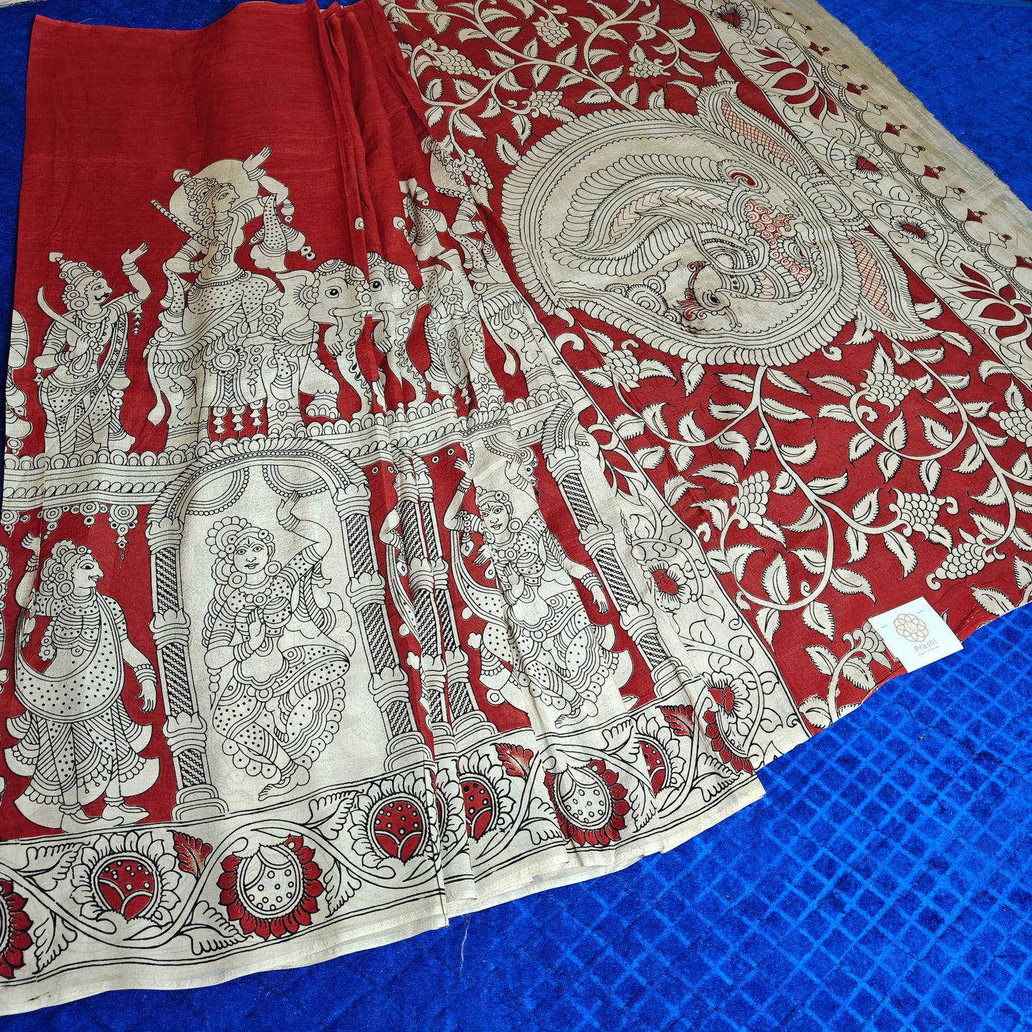 RED kalamkari chennur silk saree