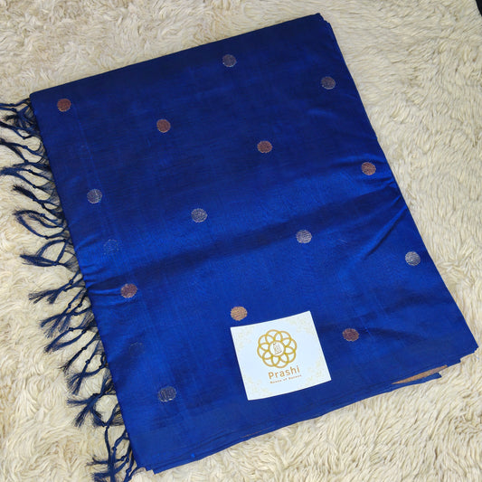 Navy blue dual tone handloom venkatagiri silk cotton saree