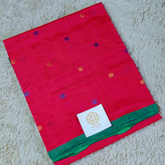 Pink dual tone handloom venkatagiri silk cotton saree