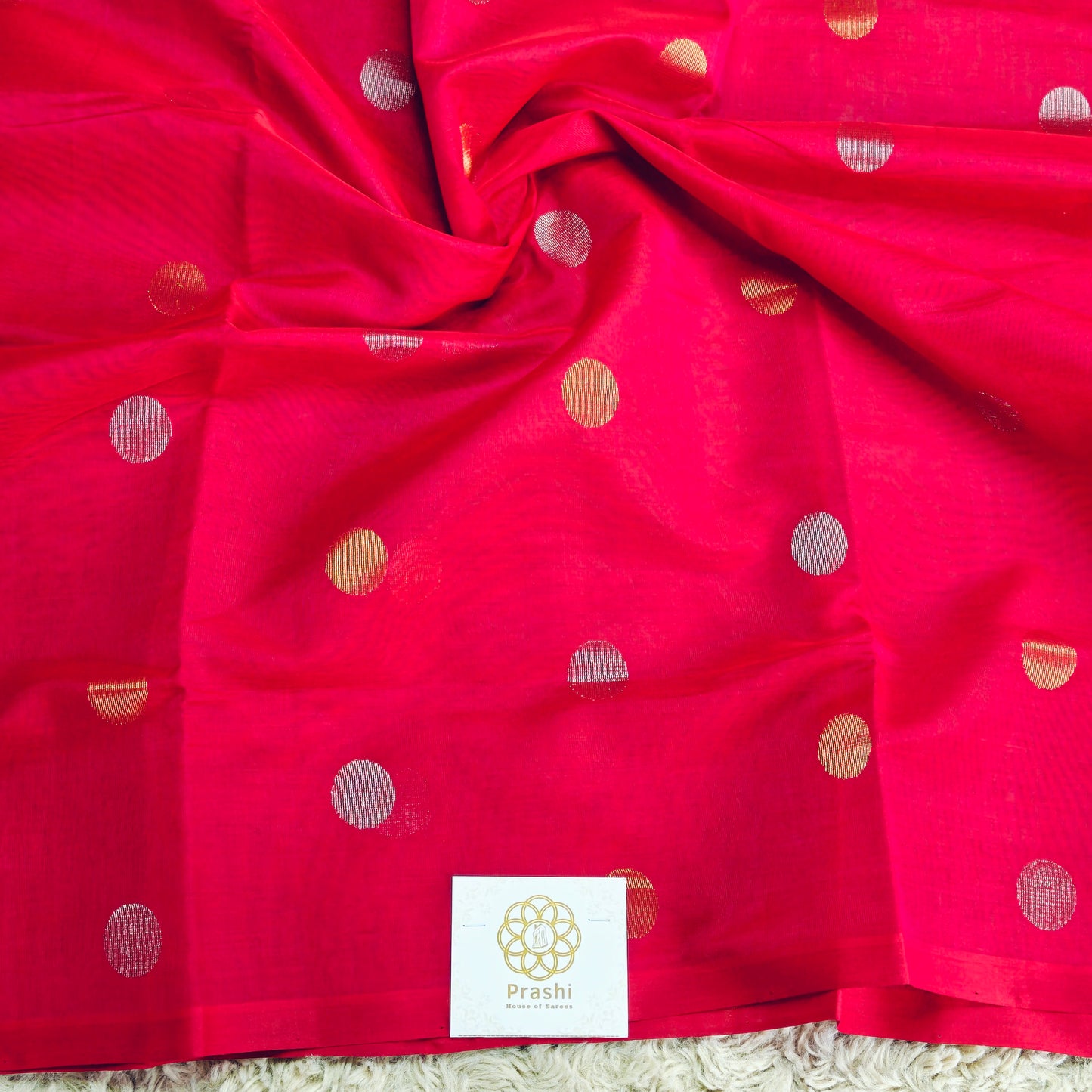 Red dual tone handloom venkatagiri silk cotton saree