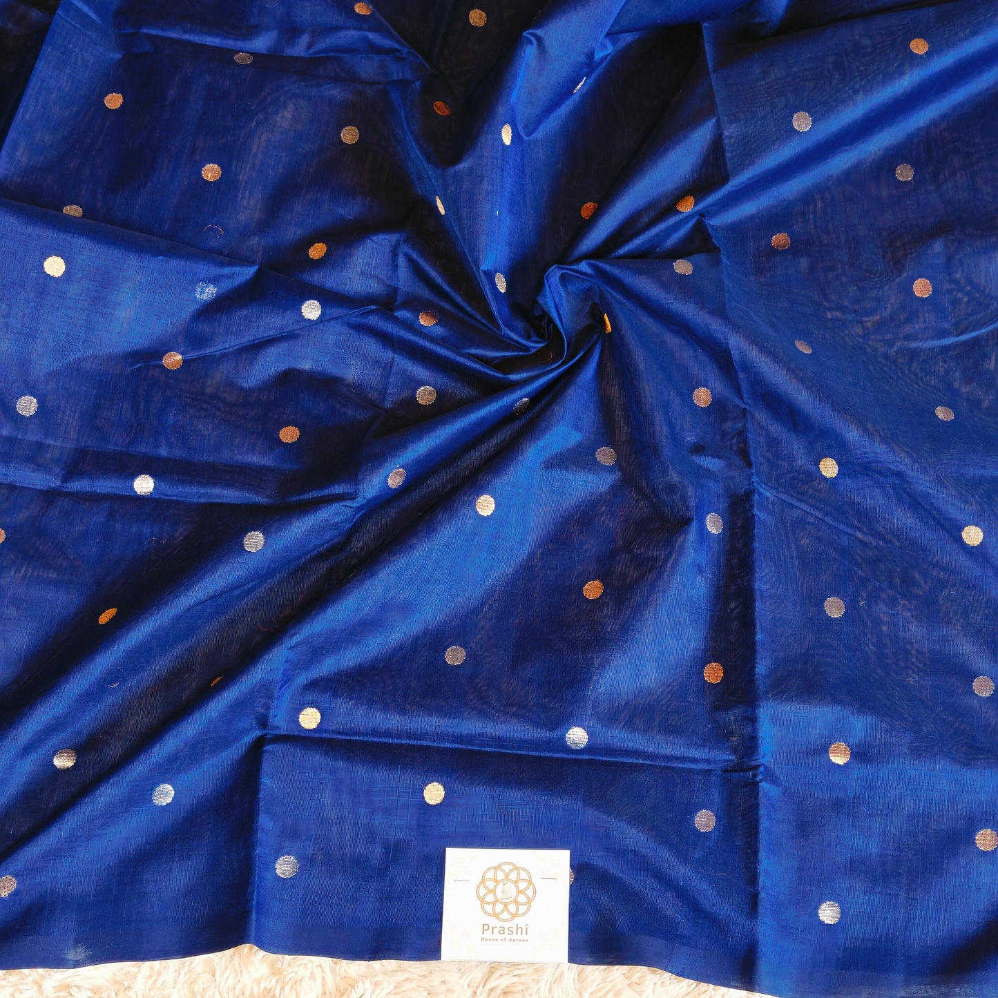 Navy blue dual tone handloom venkatagiri silk cotton saree
