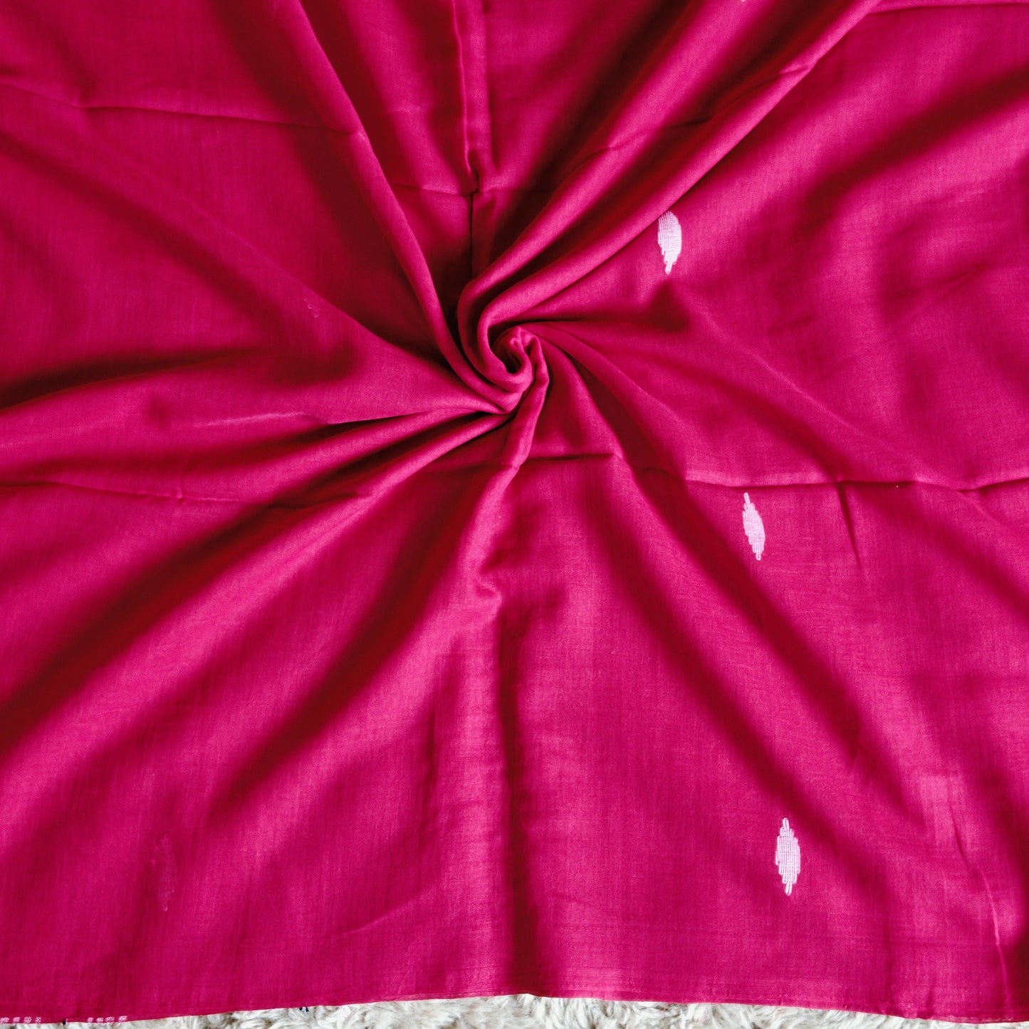 Pink handloom mul cotton saree