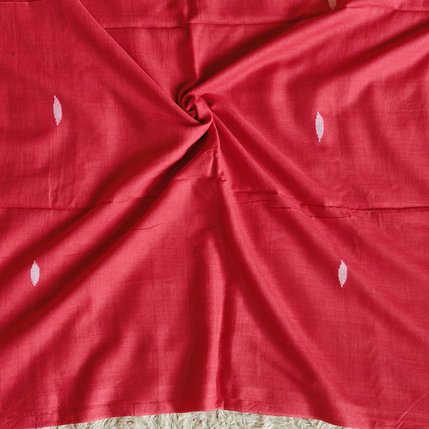 RED handloom mul cotton saree