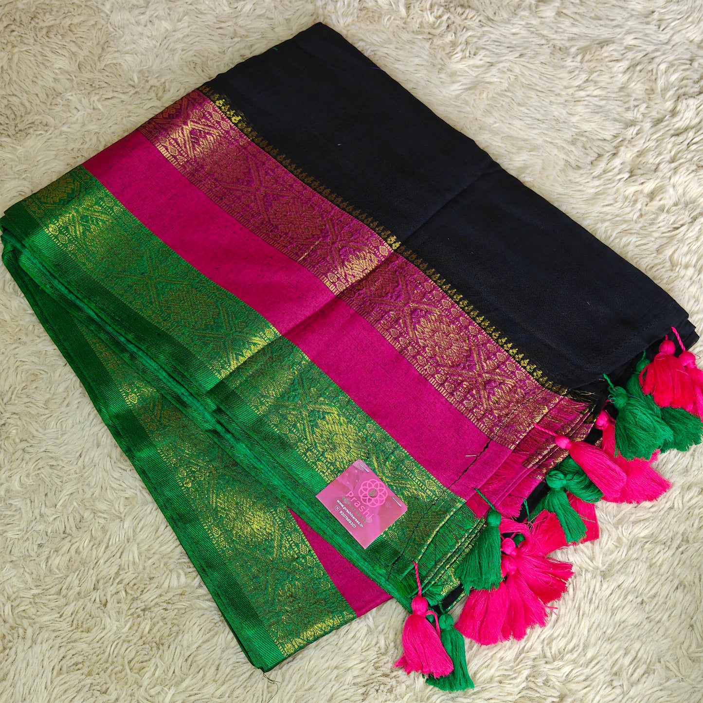 black mul cotton kanchi border
