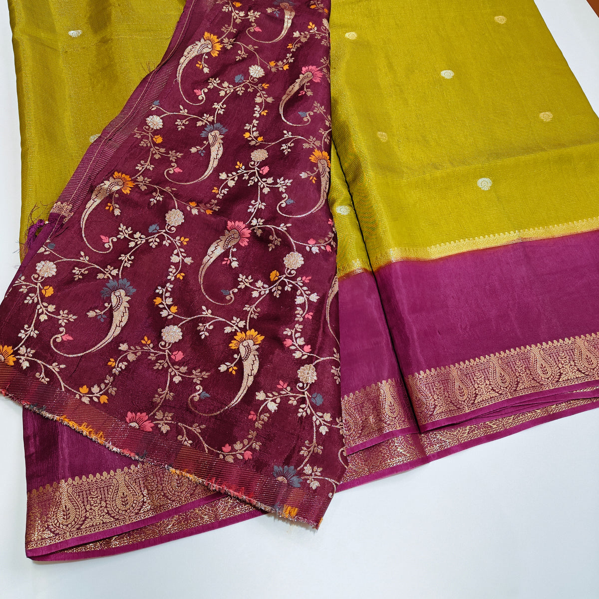 Mehandi green dola silk saree