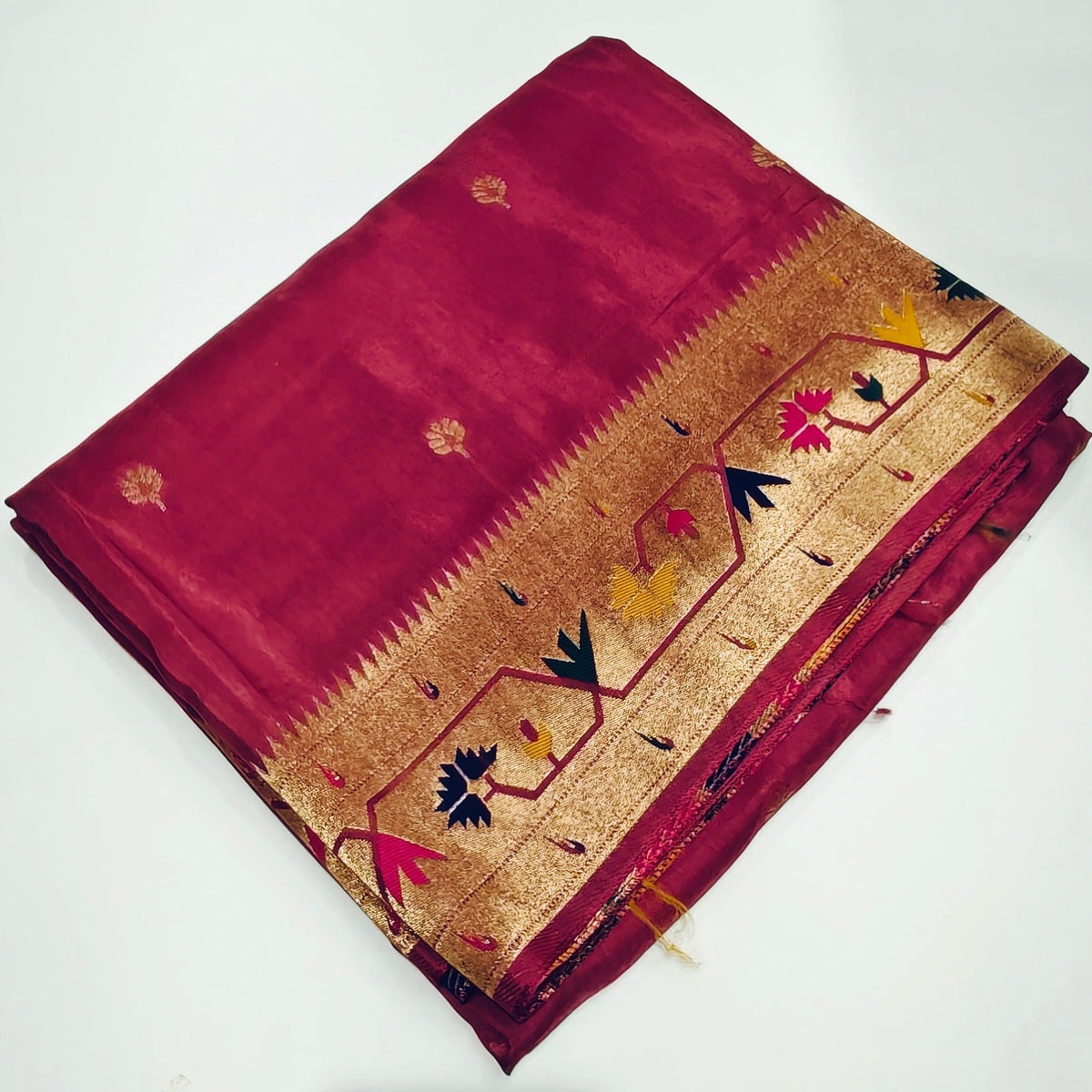 Pink pure viscose paithani  saree