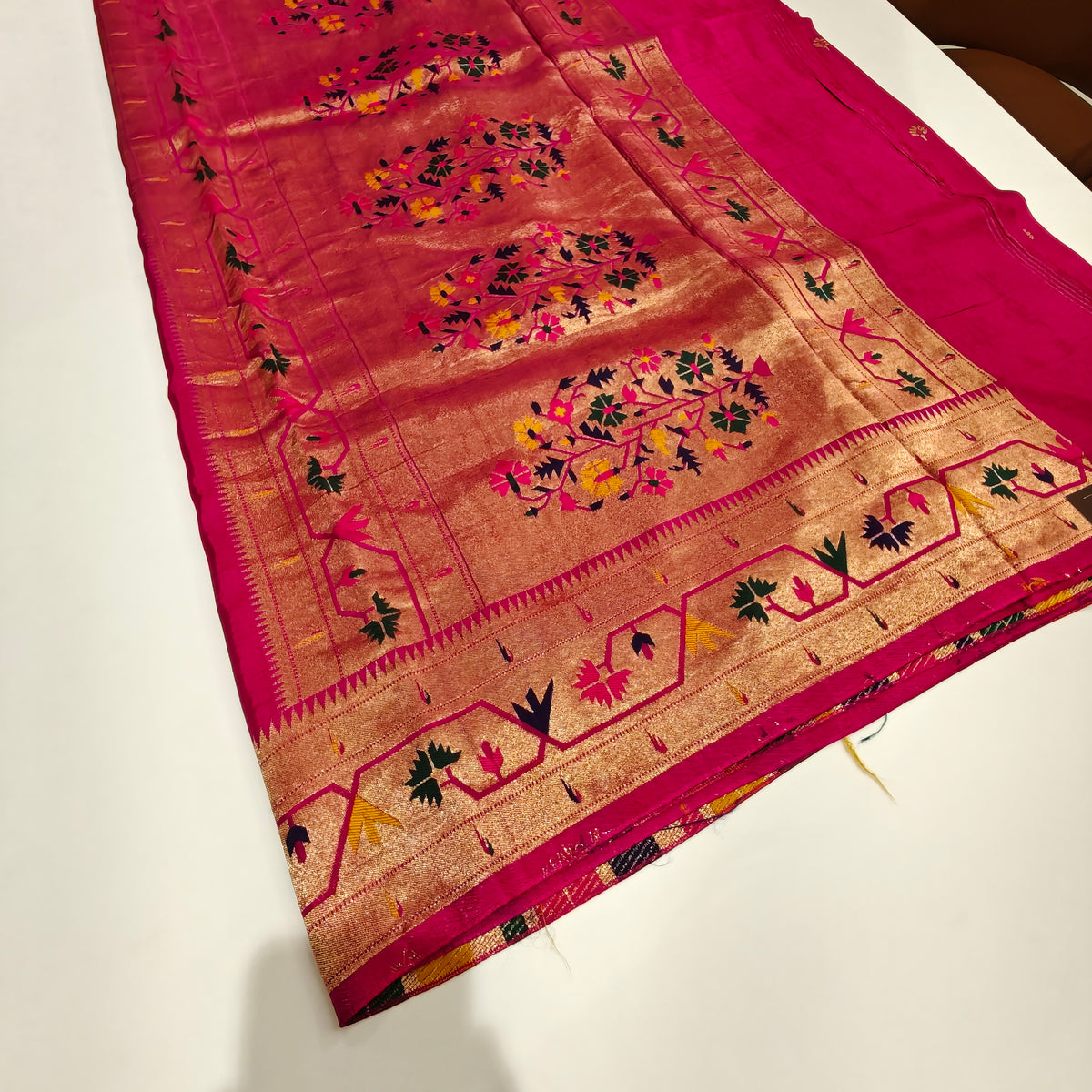 Pink pure viscose paithani  saree