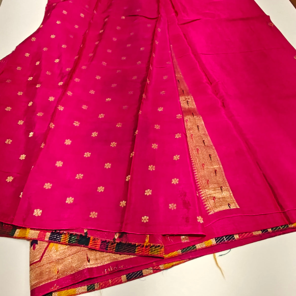 Pink pure viscose paithani  saree