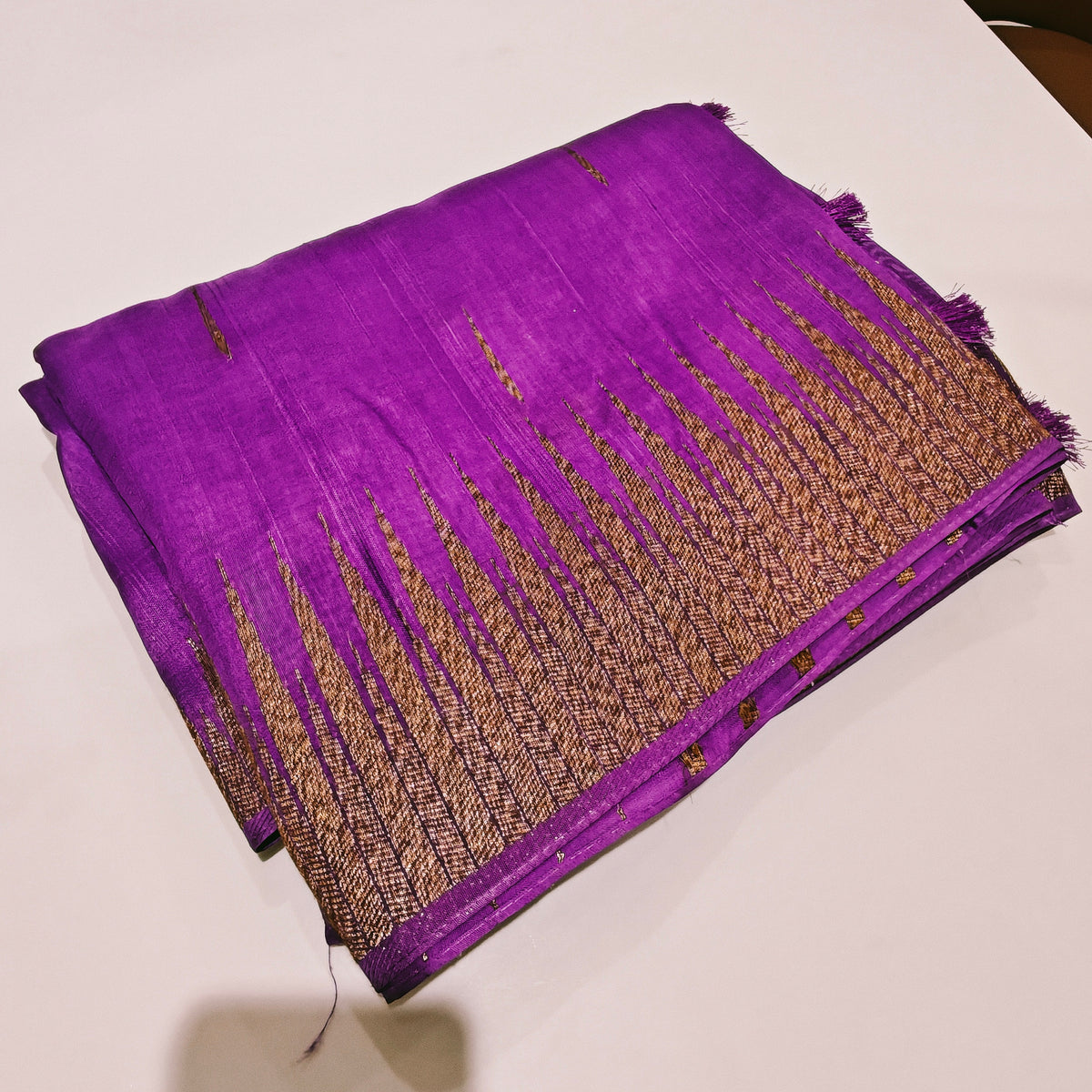 Lavender  temple  tussar saree