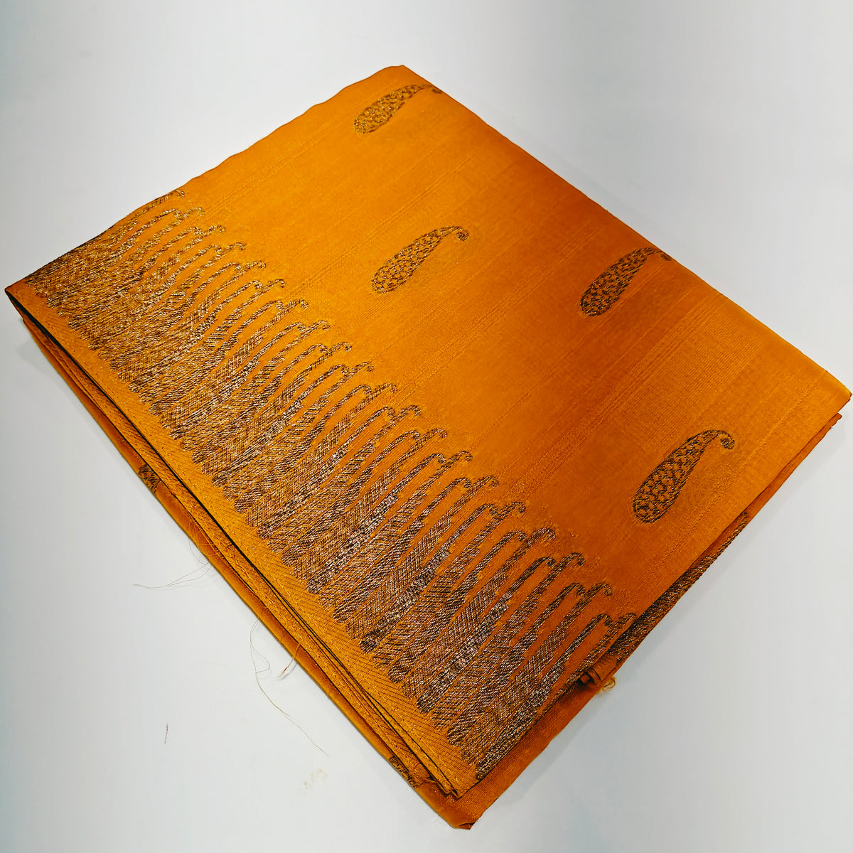 Mustard Yellow  temple  tussar saree