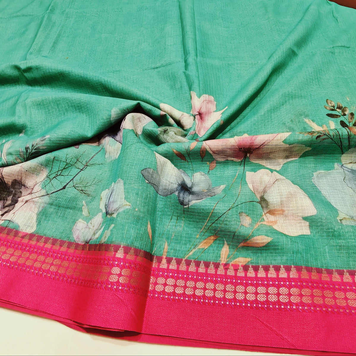Sea green handloom kota vidarba saree