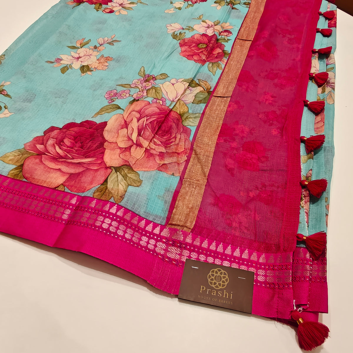 Sea blue handloom kota vidarba saree