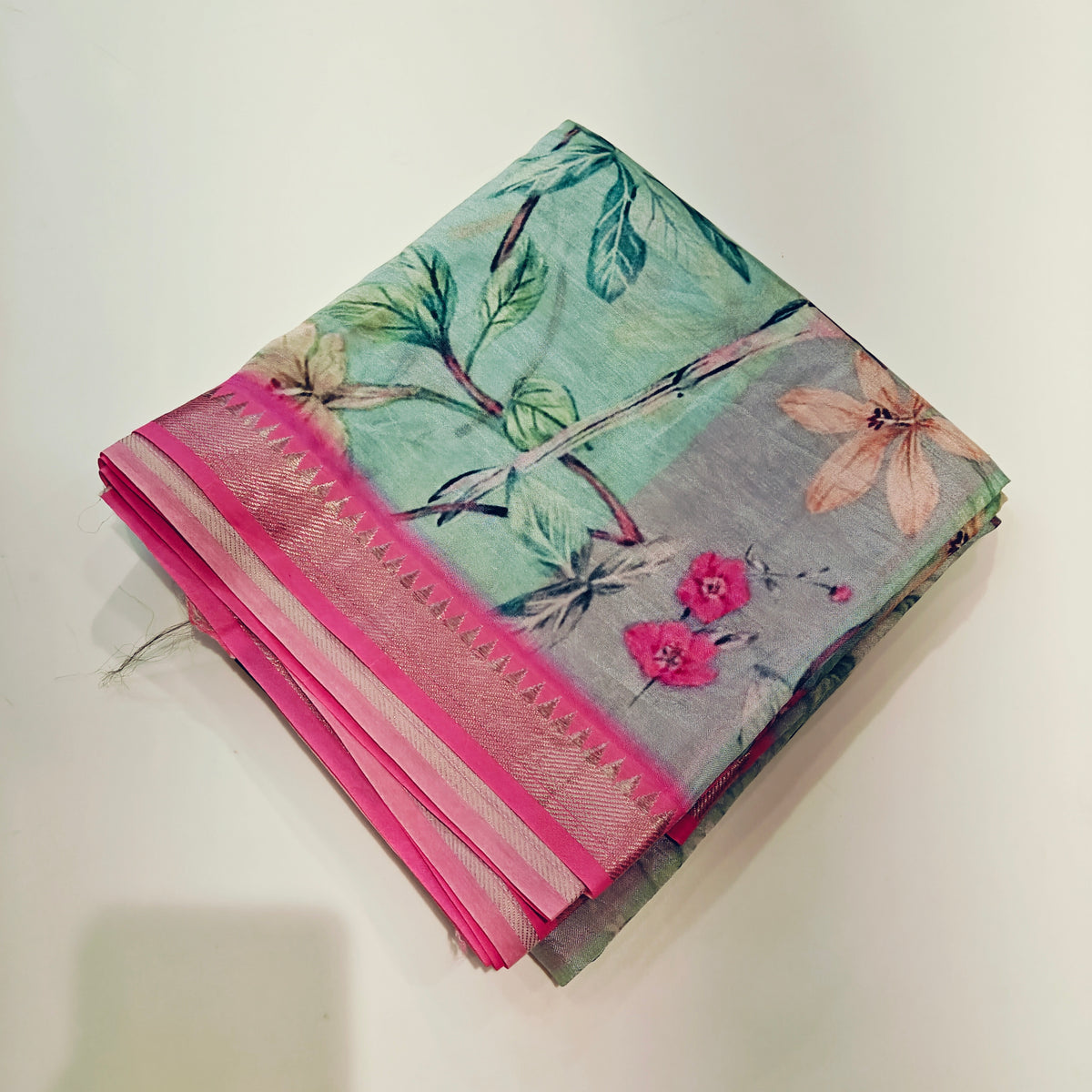 Light blue mangalagiri digital print saree