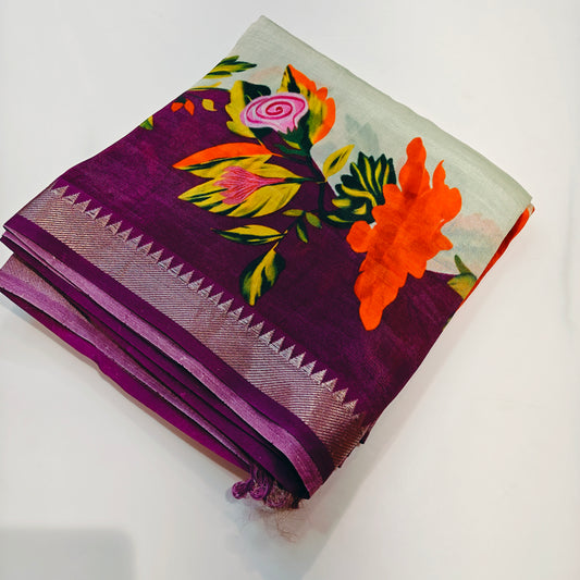 Mangalagiri digital print saree