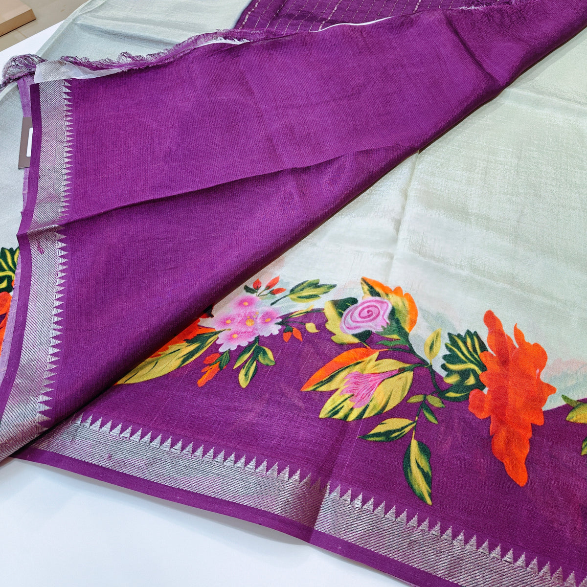 Mangalagiri digital print saree