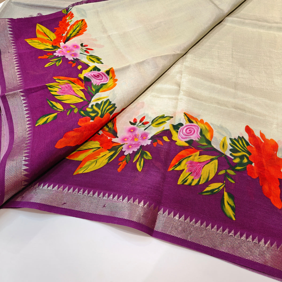 Mangalagiri digital print saree