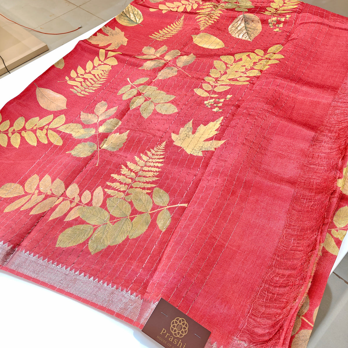 Pink  mangalagiri digital print saree