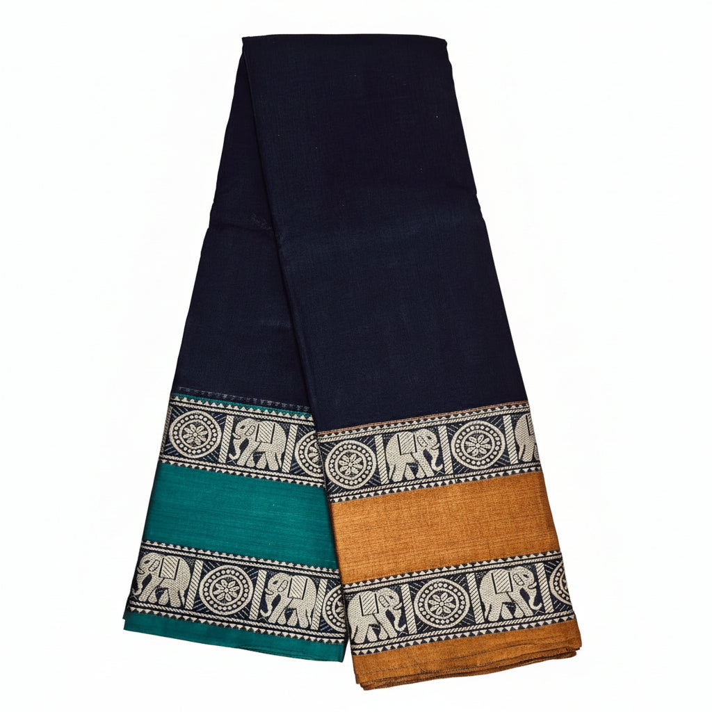 Black pure handloom narayanpet ganga jamuna border