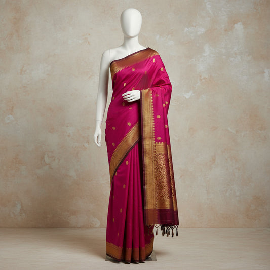 Magenta handloom kalyani cotton saree