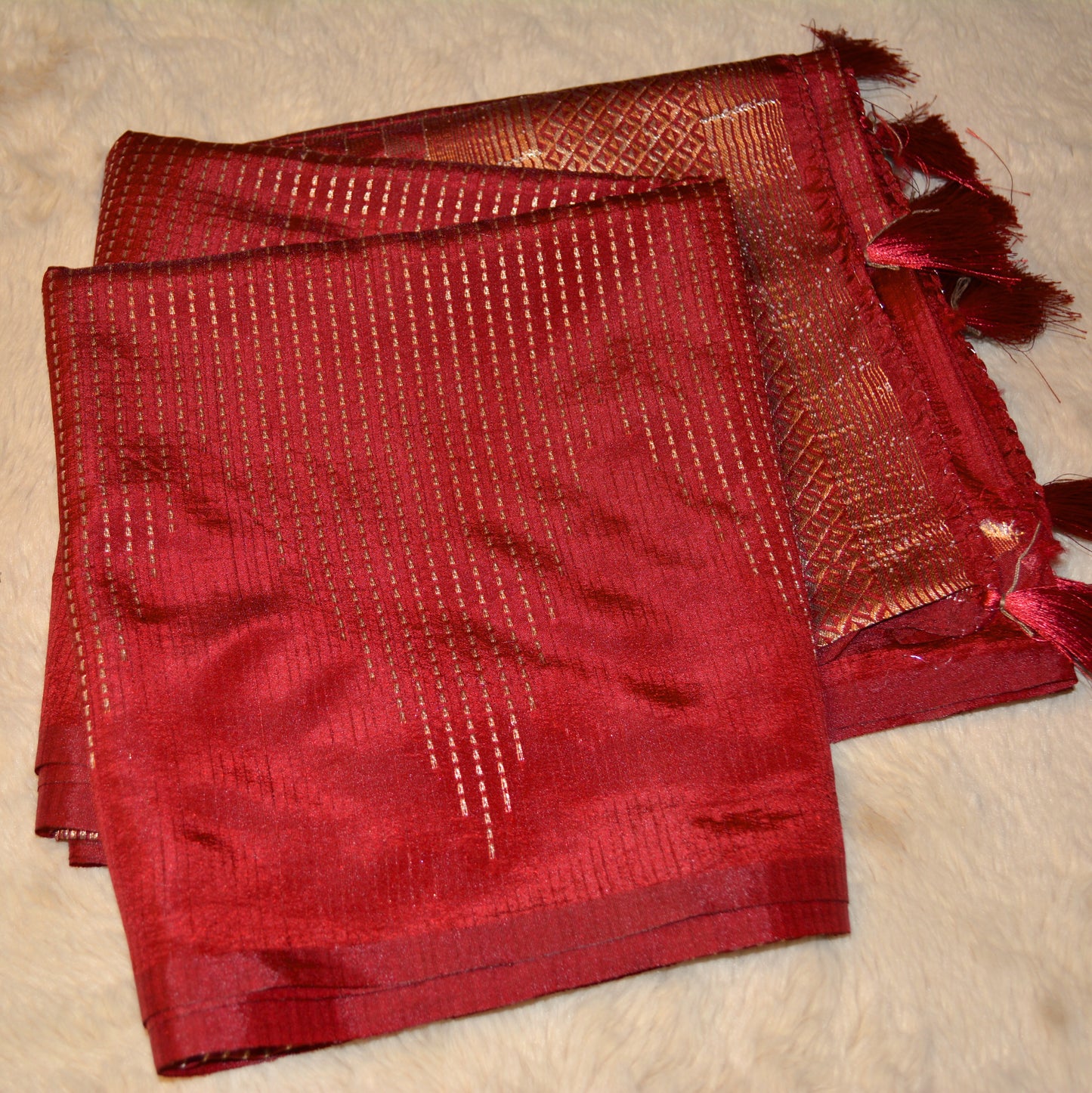 Maroon semi silk saree