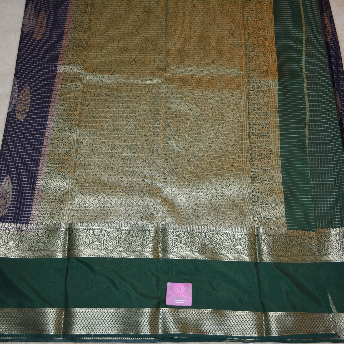 Navy blue viscose georgette saree