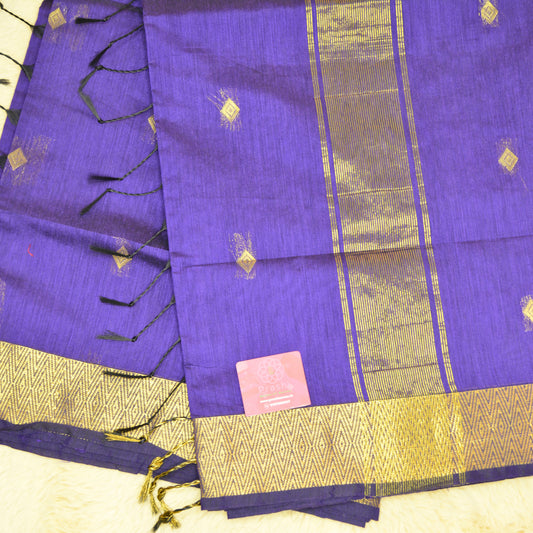 Purple maheshwari silk cotton saree