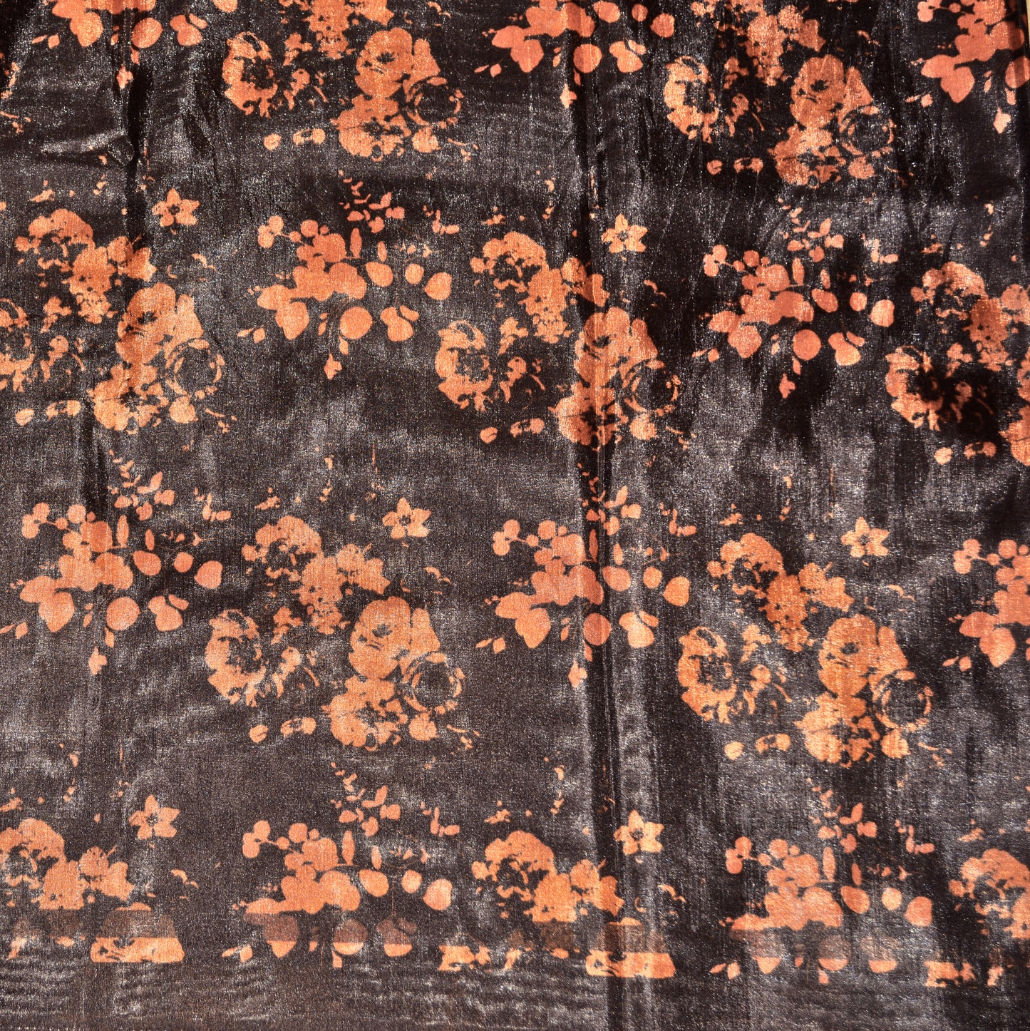 Half-white with black contrast canon silk saree