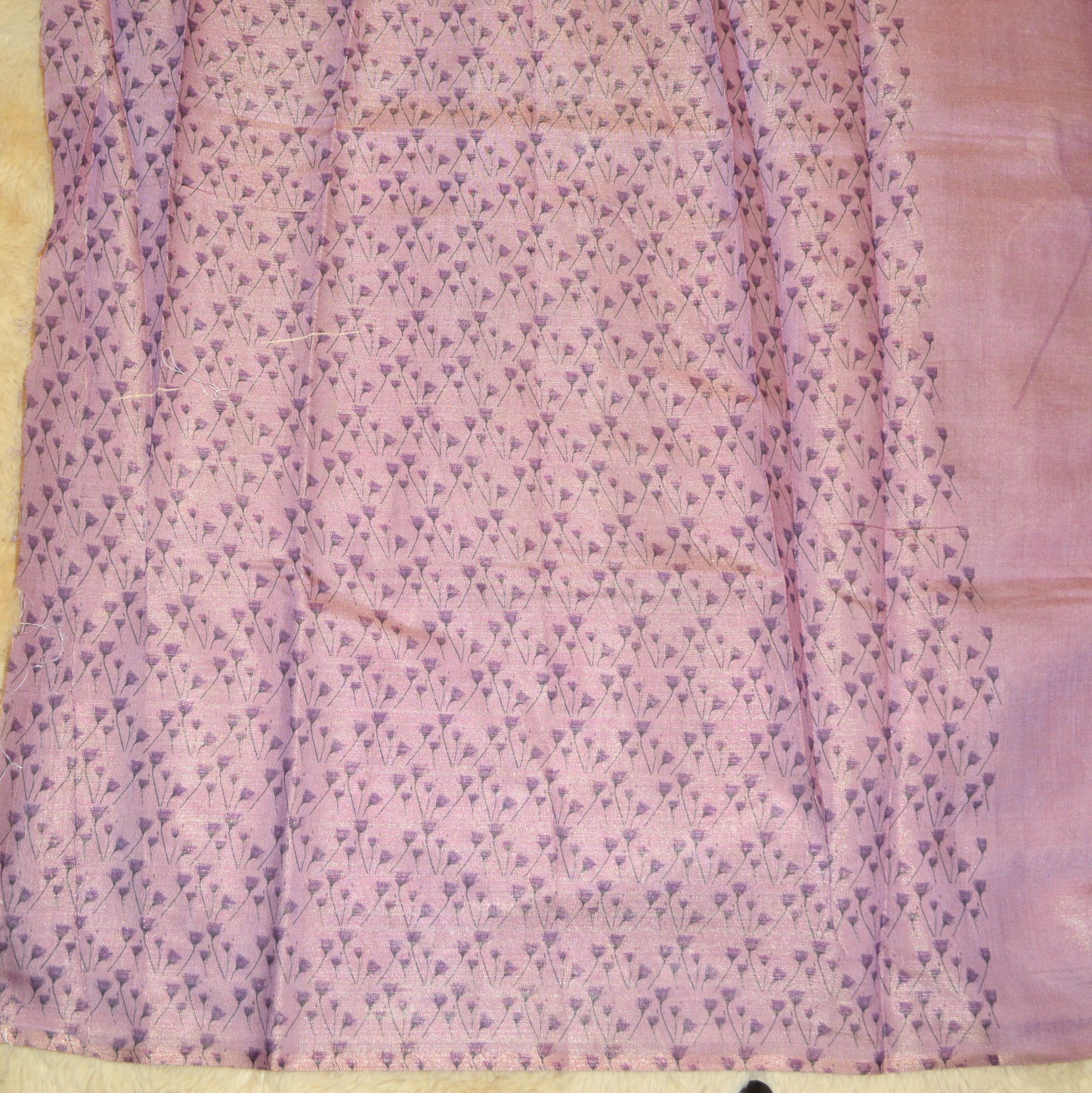 Lavender soft tissue saree