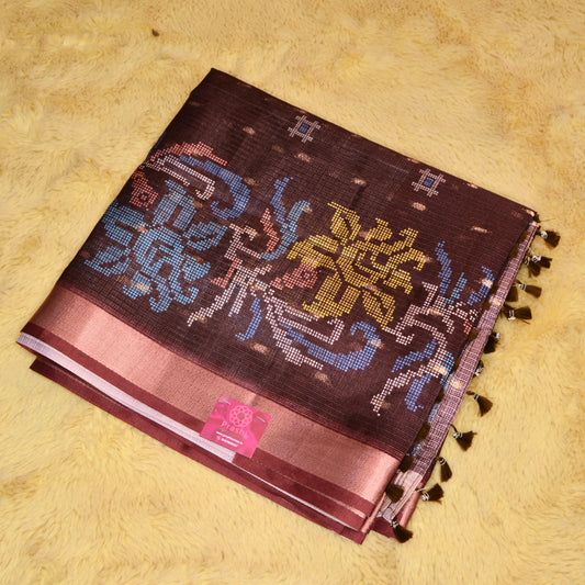 Magenta kota digital print saree