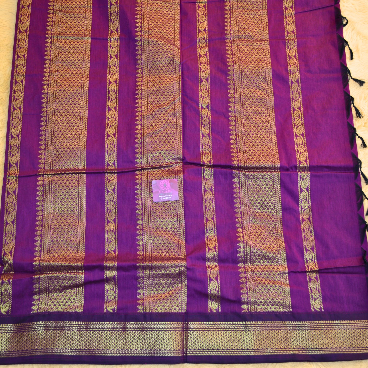 Magenta handloom kalyani cotton saree