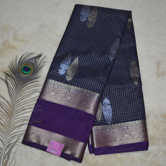 Black and purple viscose georgette saree