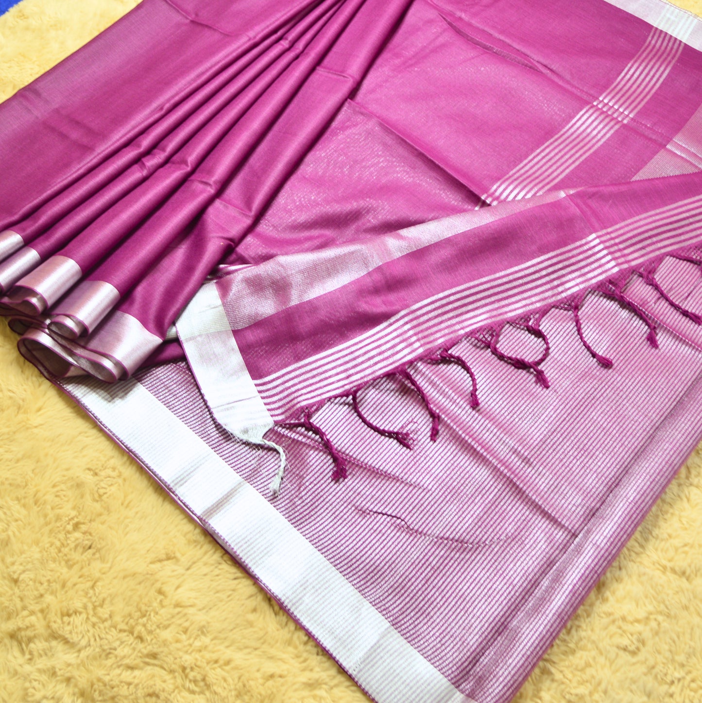 Magenta khadi cotton saree