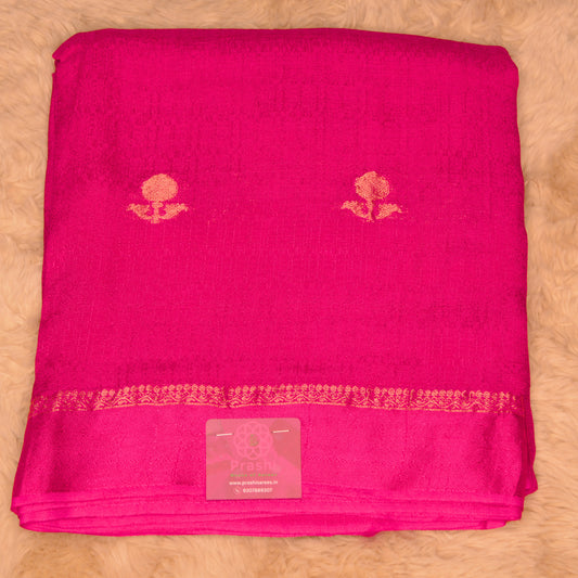 Pink khadi viscose saree