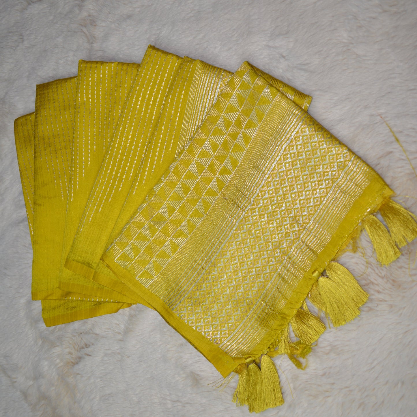 Yellow semi silk saree