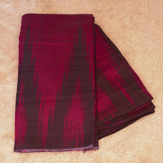 Maroon Handloom manibanbandha ikkat cotton saree