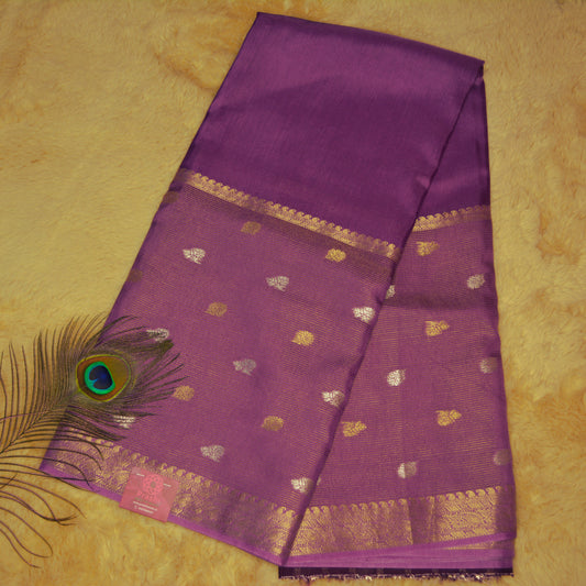 Lavender viscose crepe saree
